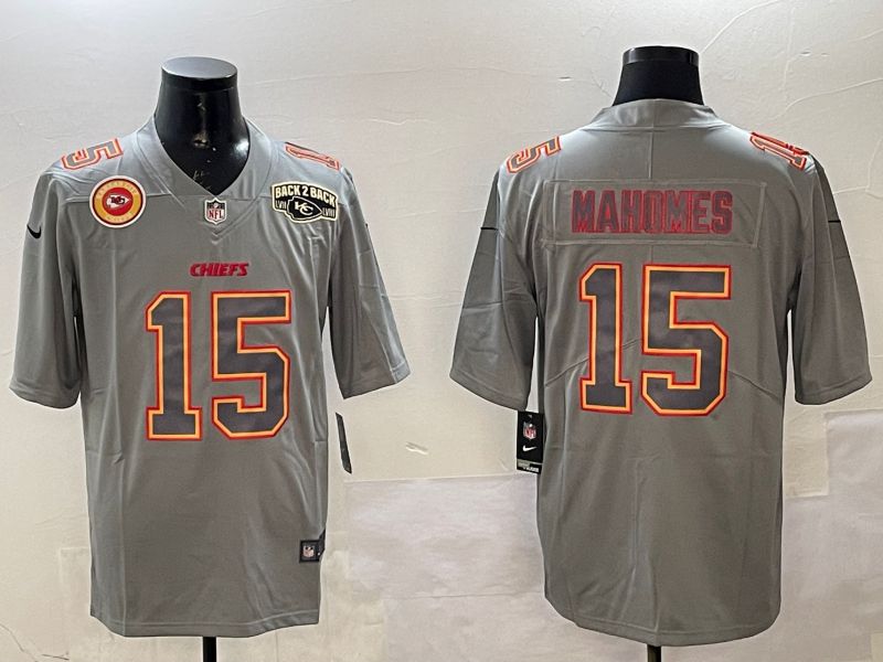 Men Kansas City Chiefs #15 Mahomes Grey 2025 Nike Vapor Limited NFL Jersey style 2106->kansas city chiefs->NFL Jersey
